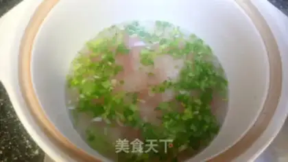 Make Vegetable thin meat congee step 5