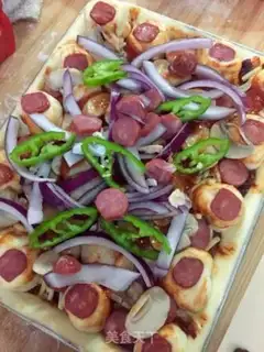 Make A full sausage cheese pizza step 27
