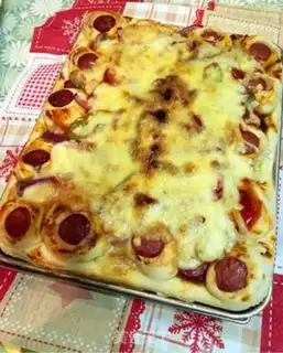 Make A full sausage cheese pizza step 31