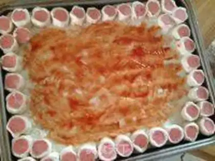 Make A pizza by the ham step 11