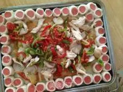 Make A pizza by the ham step 13
