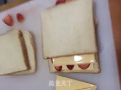 Make Strawberry cheese toast sandwich step 2