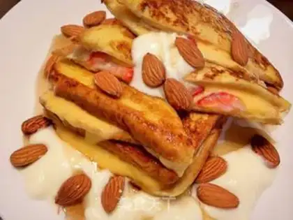 Make Strawberry cheese toast sandwich step 10