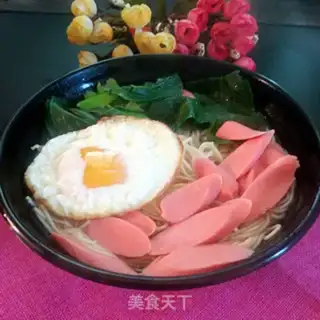 Make Ham sausage egg noodles step 6
