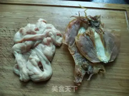 Make Ink fish steam intestines step 1