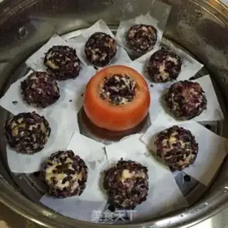 Make Black rice mushroom meatballs step 6