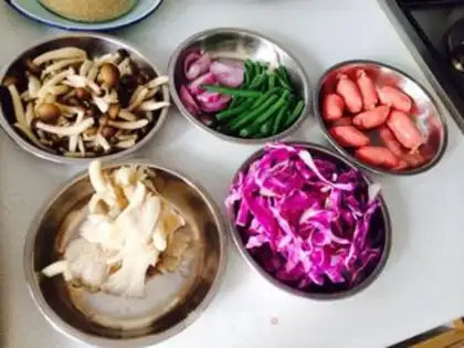 Make Sausage with vegetables step 1