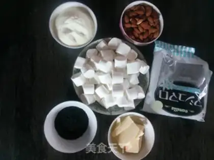 Make Almonds, black sesame oxen step 0