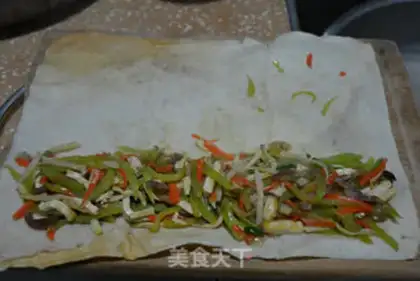 Make Pancake vegetable rolls step 5