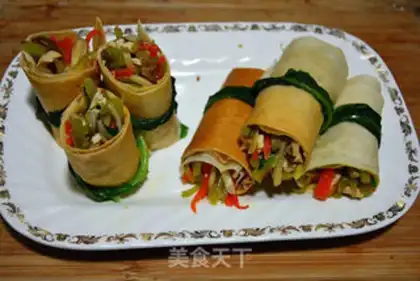 Make Pancake vegetable rolls step 8