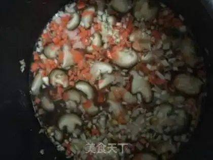 Make Vegetable thin meat congee step 6
