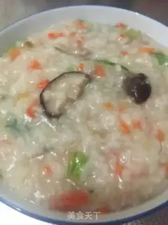 Make Vegetable thin meat congee step 9