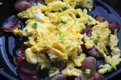 Make Egg fried sausage step 5