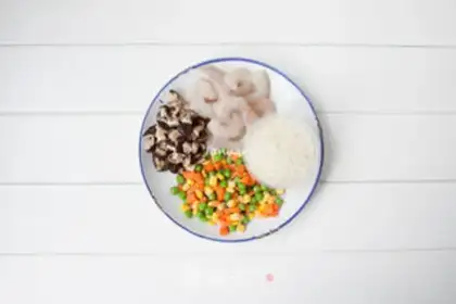 Make Five-colour shrimp congee step 0