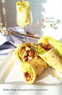 Make Mexican chicken burrito step 15