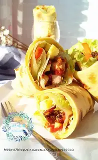 Make Mexican chicken burrito step 17