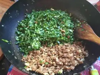 Make The egg and pork dumplings step 6