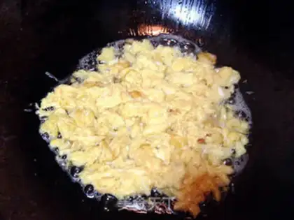 Make Onion beans, egg and rice step 3