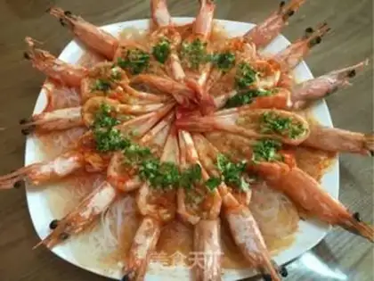 Make Garlic fan to shrimp step 12