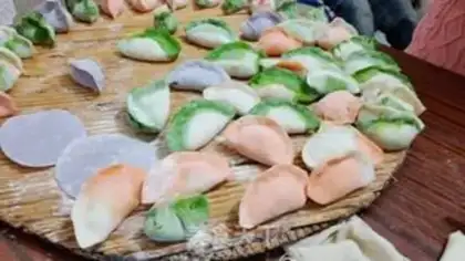 Make The colorful night dumplings step 8