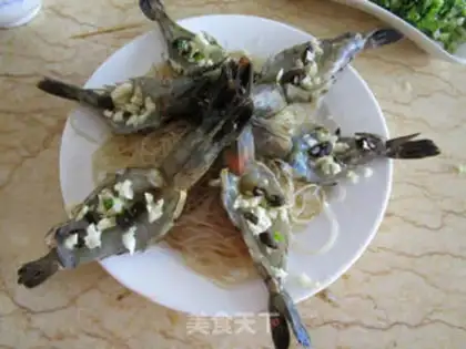 Make Garlic fans steam shrimp step 4