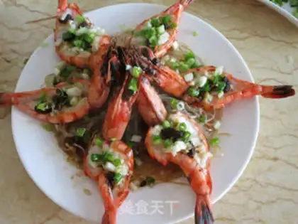 Make Garlic fans steam shrimp step 6
