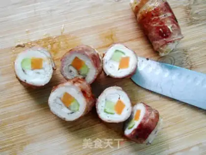 Make Bacon chicken rolls step 9