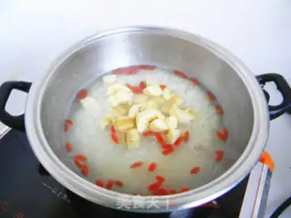 Make Banana rice congee step 5