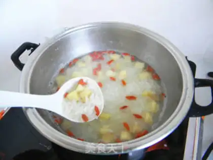Make Banana rice congee step 6
