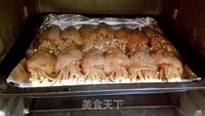 Make Boiled chicken wings and golden mushrooms step 12