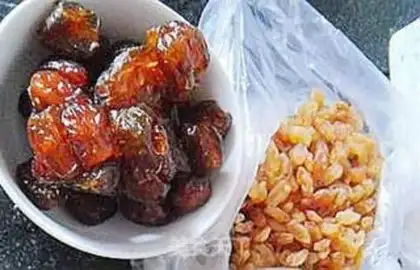 Make Honey dates, sticky rice step 1