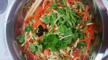 Make Carrot cucumbers with bean skin step 5