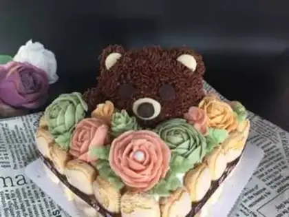 Make Bear cake step 24