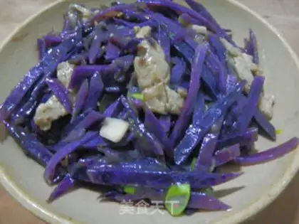 Make Purple potato fried meat step 8