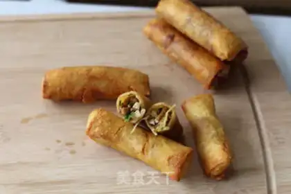 Make Spring rolls step 16