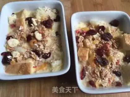 Make Egg cream oatmeal toast pudding step 7