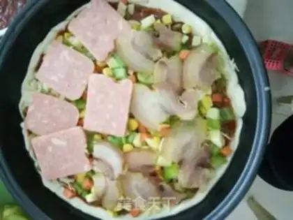 Make Ham and shrimp pizza step 16