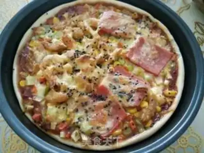 Make Ham and shrimp pizza step 18