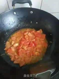 Make Tomato tofu eggs step 1