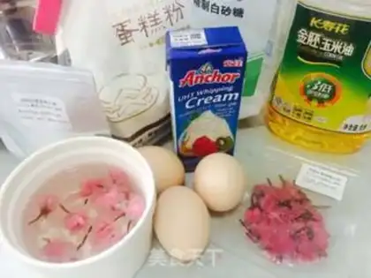 Make Sakura with tea and cake rolls step 0