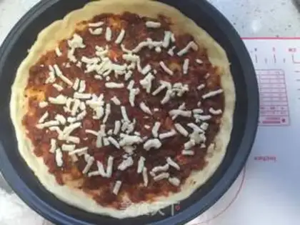 Make Mushroom bacon pizza step 10