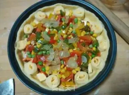 Make Cheese chicken corn pizza step 11