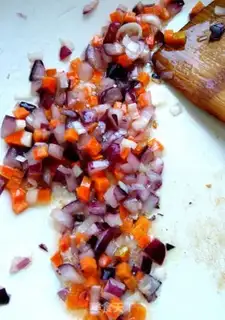 Make Spicy squid rice step 1