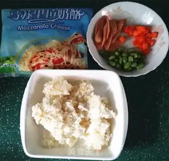Make Ham sausage cheese rice step 0