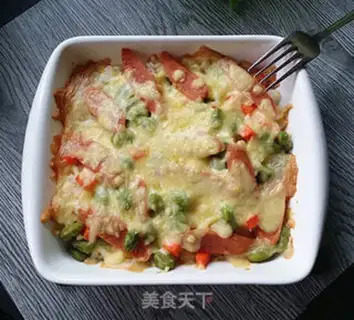 Make Ham sausage cheese rice step 8