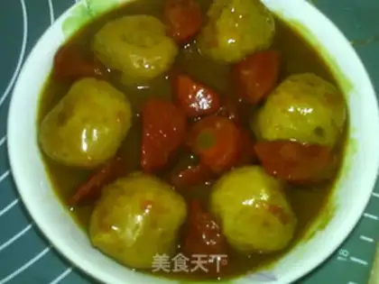 Make Curry fishballs step 12