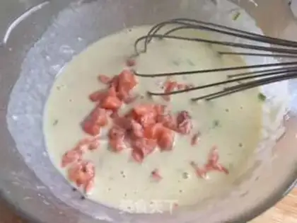 Make A salmon egg pancakes step 6