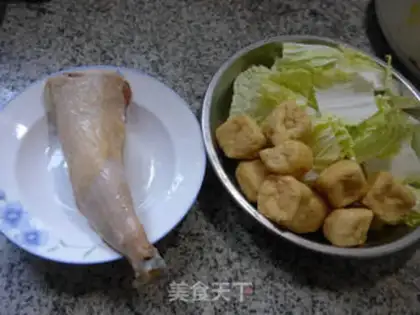 Make Soybean cabbage for chicken legs step 0
