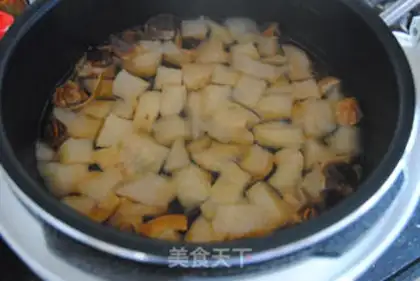 Make Sweets, sugar, pear step 4