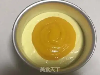 Make Mango hearted cheesecake step 16